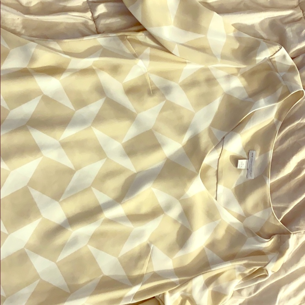 Blouse medium tan and white